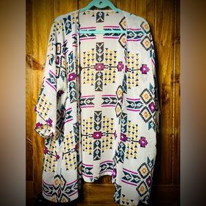 Aztec Style Kimono / Bathing Suit Cover / Cardigan